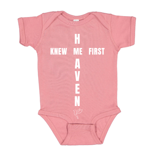 Christian Baby & Toddler Shirt – “Heaven Knew Me First” Cross Design – Faith-Based Unisex Tee, Religious Baby Gift