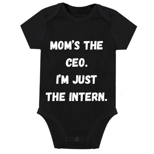 Funny Baby Onesie – “Mom’s the CEO, I’m Just the Intern” – Cute Baby Shower Gift, Unisex Baby Clothes, Newborn Outfit
