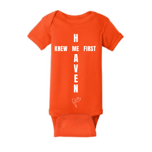 Christian Baby & Toddler Shirt – “Heaven Knew Me First” Cross Design – Faith-Based Unisex Tee, Religious Baby Gift